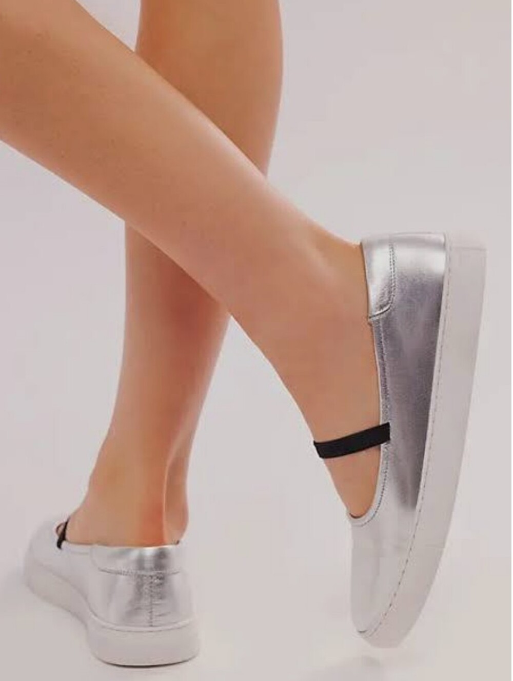 Seychelles Shoes, Size 8, Leather, Silver Metallic Maryjane Flats